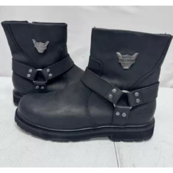 Harley Davidson Rambert HD Black Leather Motorcycle Boots Mens Size 8 Fast Ship main image 10